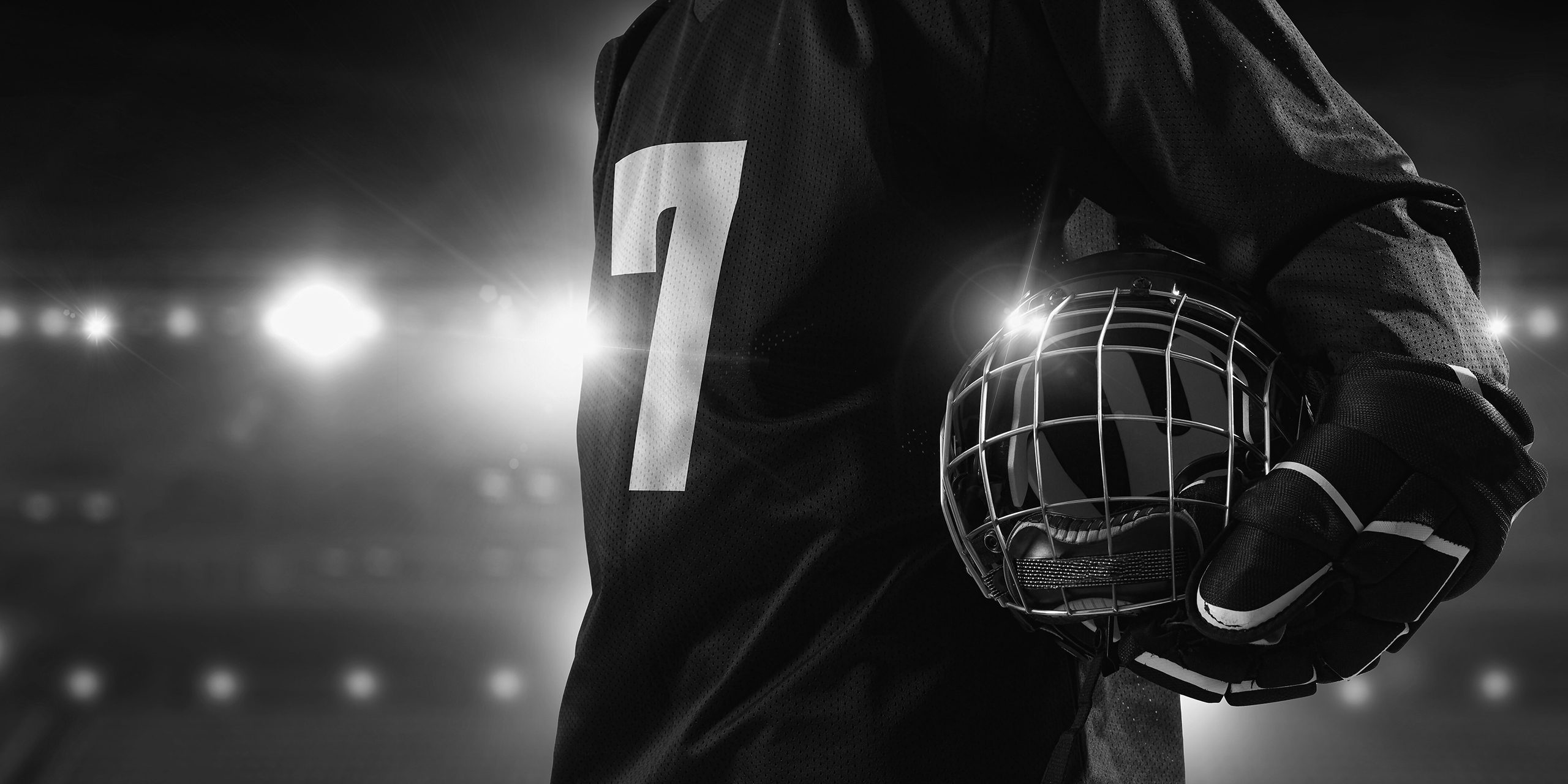 Hockeyeur chiffre 7 - Noir et blanc